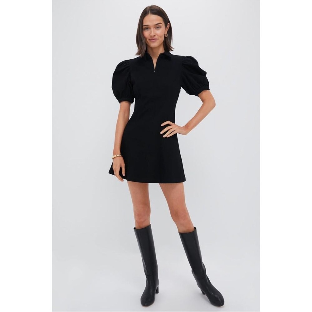 Tuckernuck Black Puff Sleeve Mini Dress